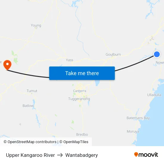 Upper Kangaroo River to Wantabadgery map