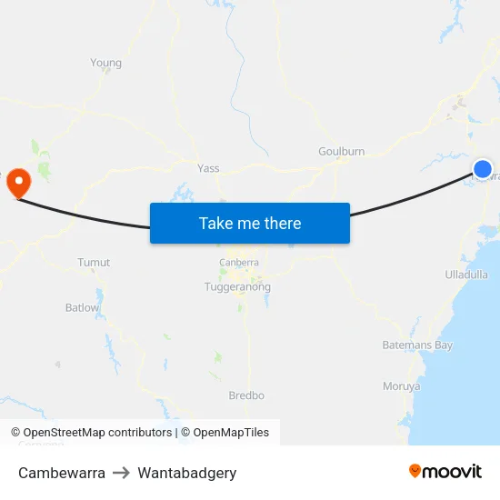 Cambewarra to Wantabadgery map