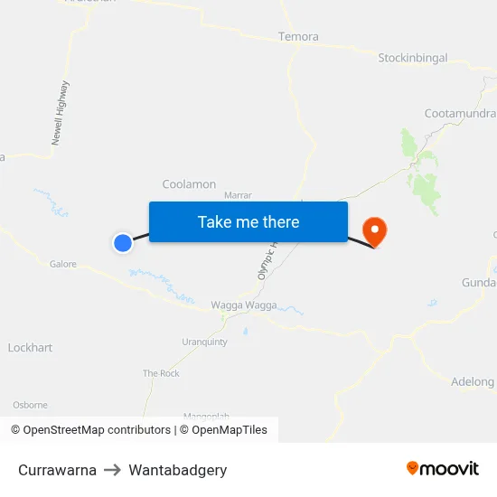 Currawarna to Wantabadgery map