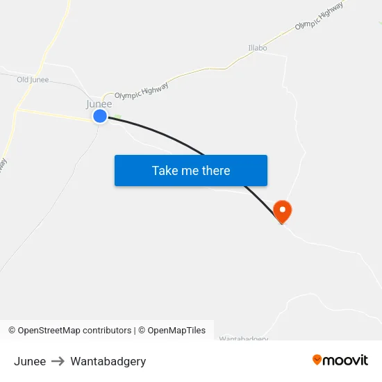Junee to Wantabadgery map