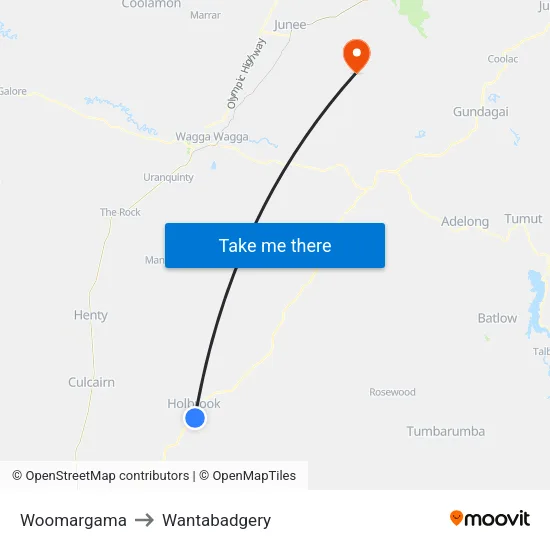Woomargama to Wantabadgery map