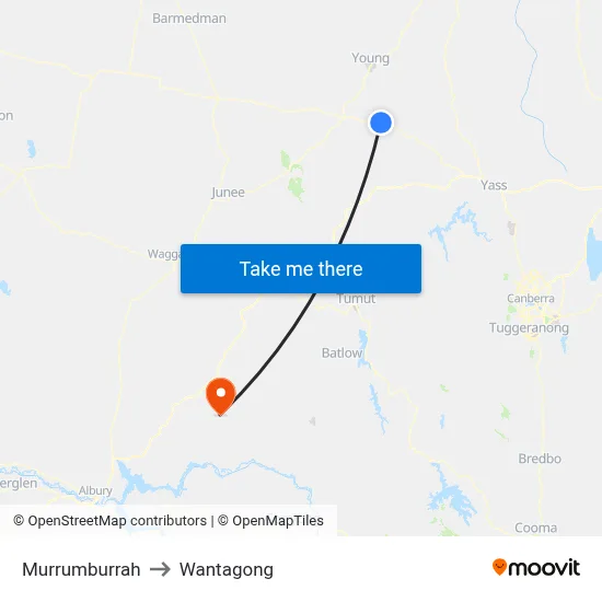 Murrumburrah to Wantagong map