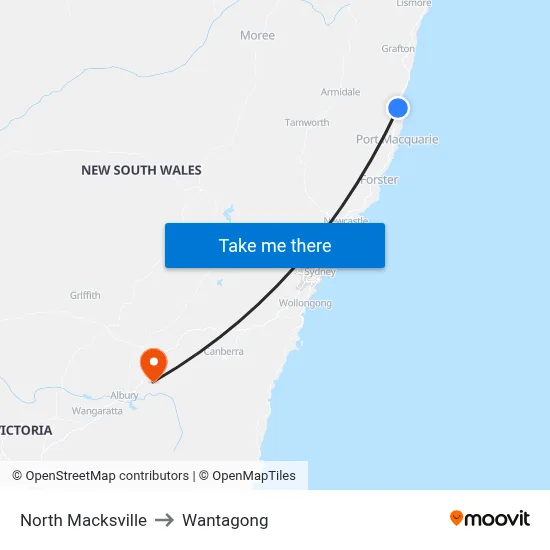 North Macksville to Wantagong map