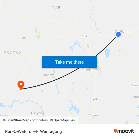 Run-O-Waters to Wantagong map