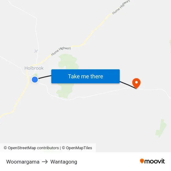 Woomargama to Wantagong map