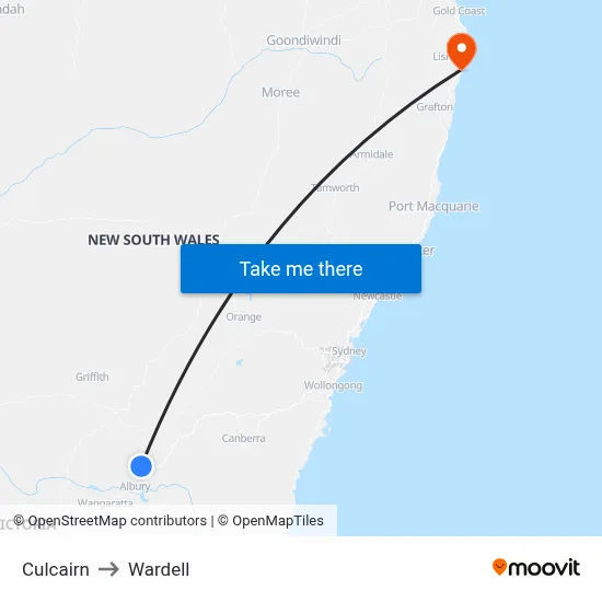 Culcairn to Wardell map