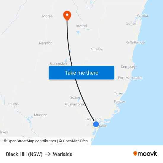 Black Hill (NSW) to Warialda map