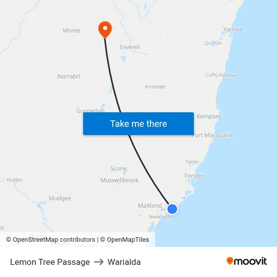 Lemon Tree Passage to Warialda map