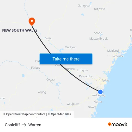 Coalcliff to Warren map