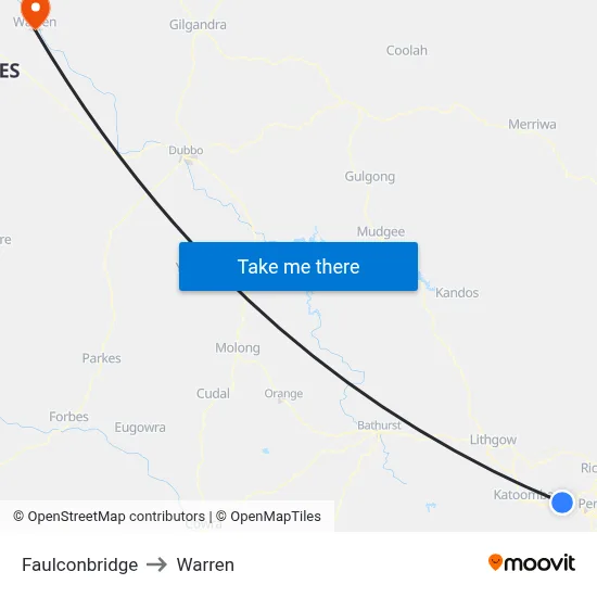 Faulconbridge to Warren map