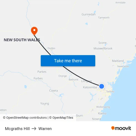 Mcgraths Hill to Warren map