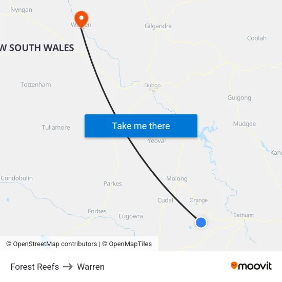 Forest Reefs to Warren map