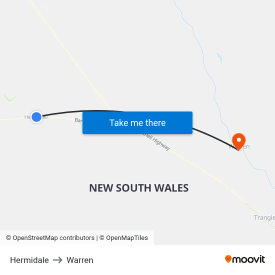 Hermidale to Warren map