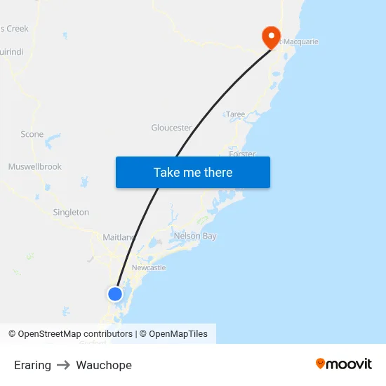 Eraring to Wauchope map