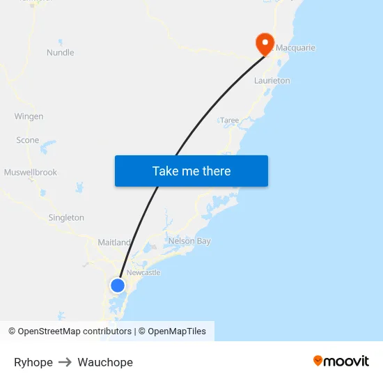 Ryhope to Wauchope map