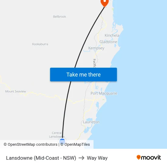 Lansdowne (Mid-Coast - NSW) to Way Way map