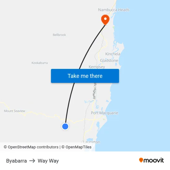 Byabarra to Way Way map