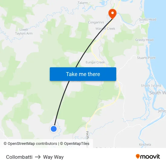 Collombatti to Way Way map