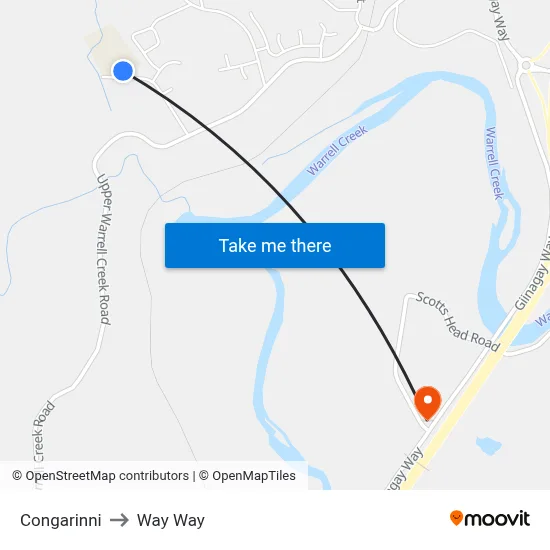 Congarinni to Way Way map