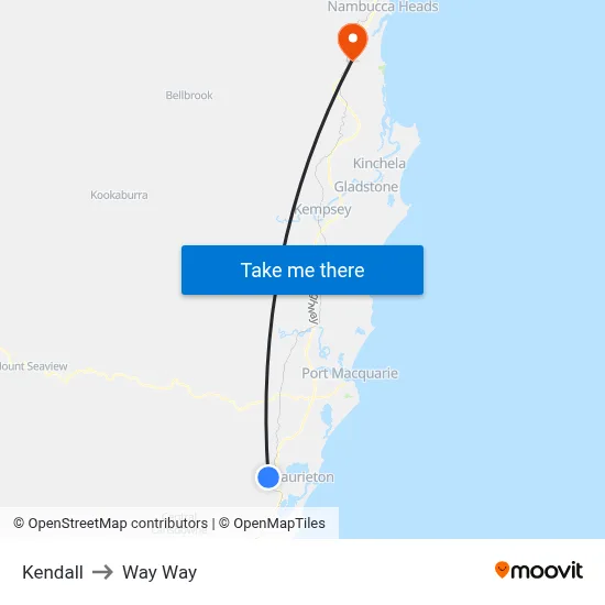 Kendall to Way Way map