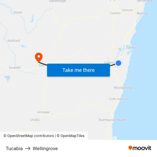 Tucabia to Wellingrove map