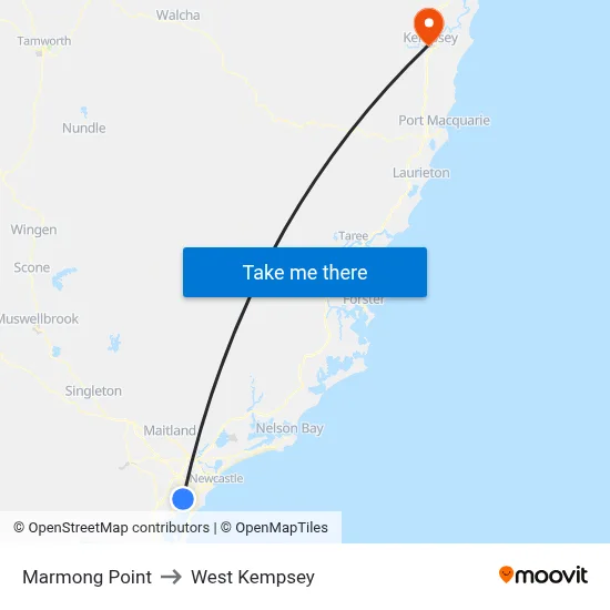 Marmong Point to West Kempsey map