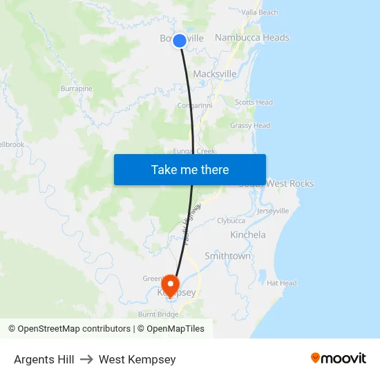 Argents Hill to West Kempsey map