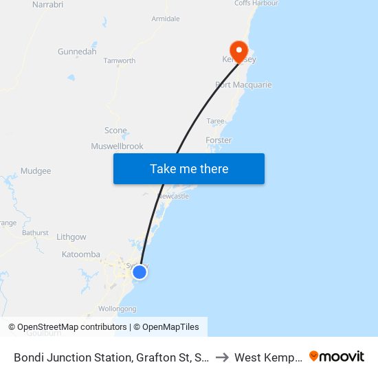 Bondi Junction Station, Grafton St, Stand R to West Kempsey map