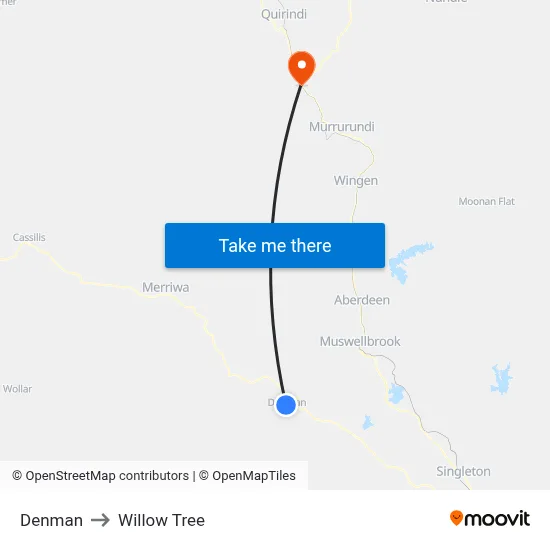 Denman to Willow Tree map