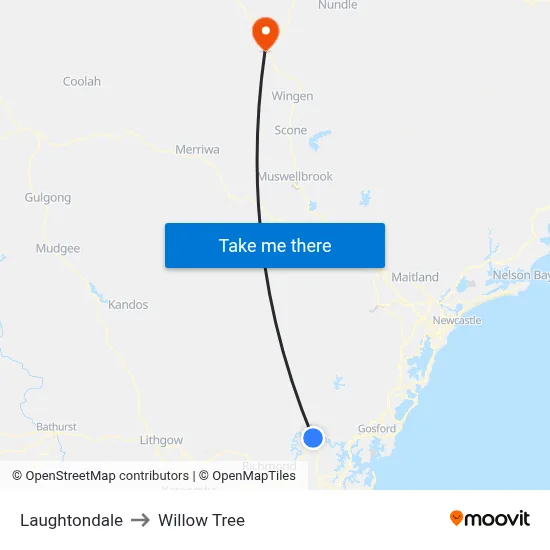Laughtondale to Willow Tree map