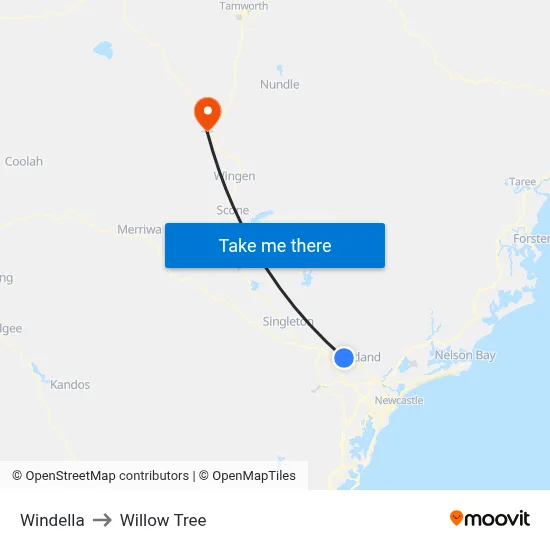 Windella to Willow Tree map