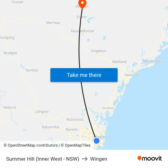 Summer Hill (Inner West - NSW) to Wingen map