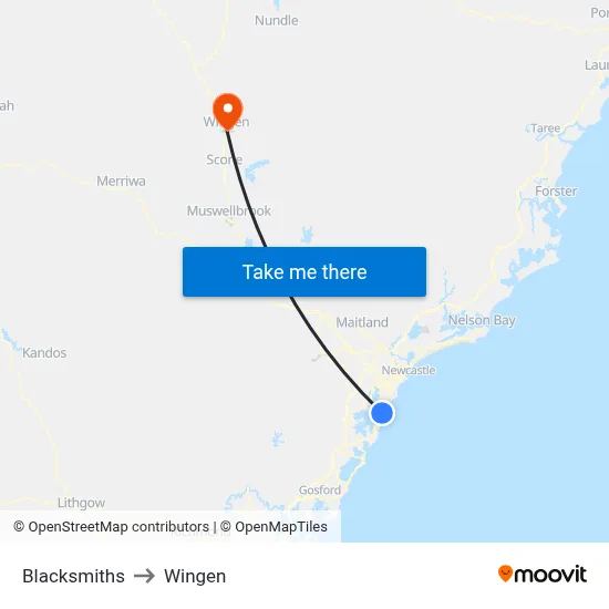 Blacksmiths to Wingen map