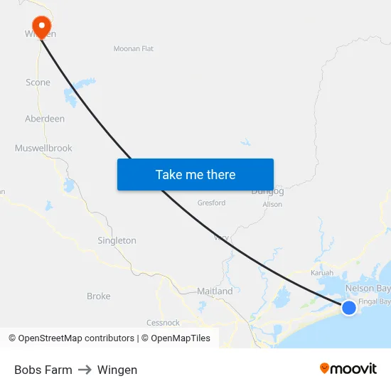 Bobs Farm to Wingen map