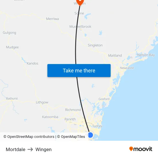 Mortdale to Wingen map