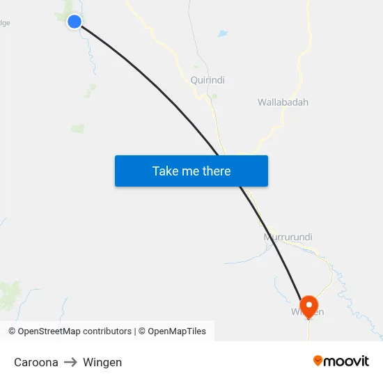 Caroona to Wingen map