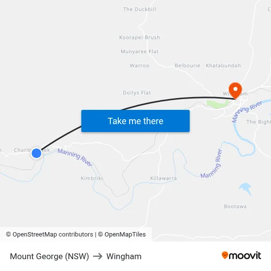 Mount George (NSW) to Wingham map
