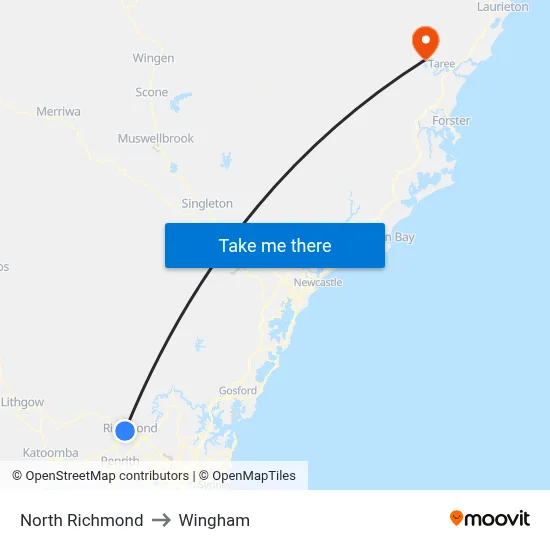 North Richmond to Wingham map