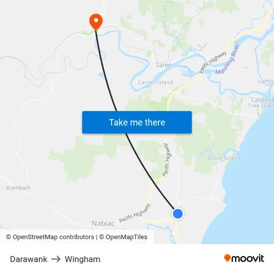 Darawank to Wingham map