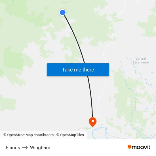 Elands to Wingham map