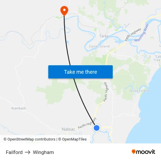Failford to Wingham map