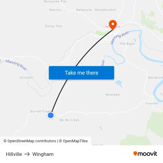Hillville to Wingham map