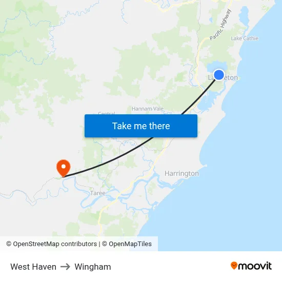 West Haven to Wingham map