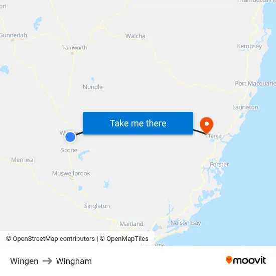 Wingen to Wingham map