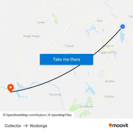 Collector to Wodonga map