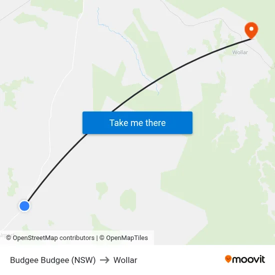 Budgee Budgee (NSW) to Wollar map