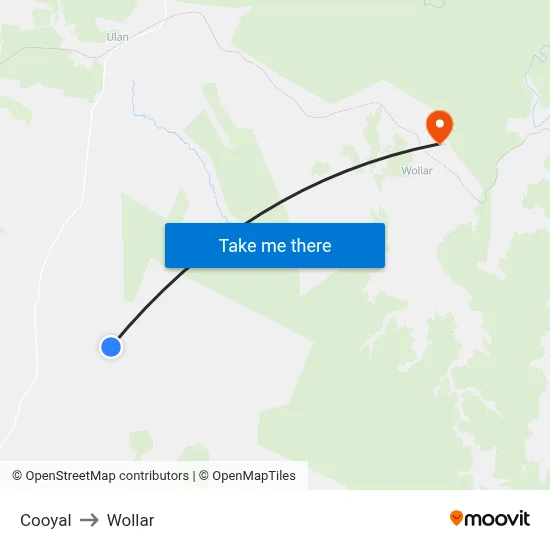 Cooyal to Wollar map