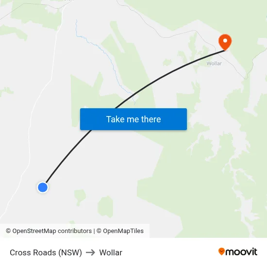 Cross Roads (NSW) to Wollar map