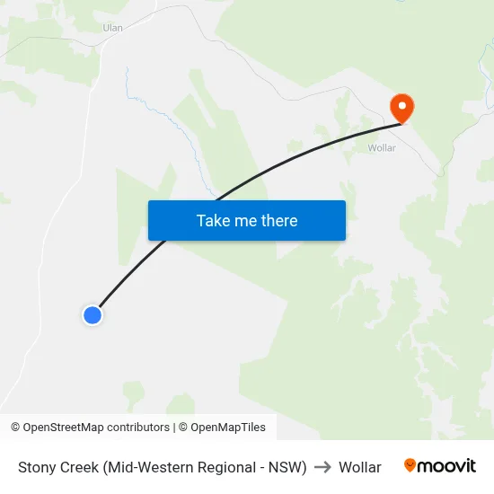 Stony Creek (Mid-Western Regional - NSW) to Wollar map