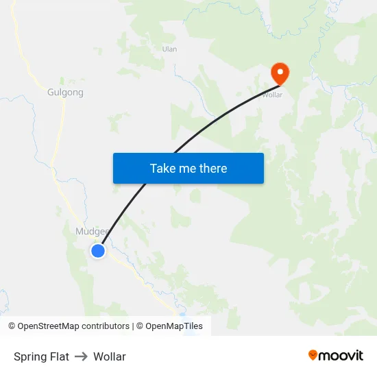 Spring Flat to Wollar map